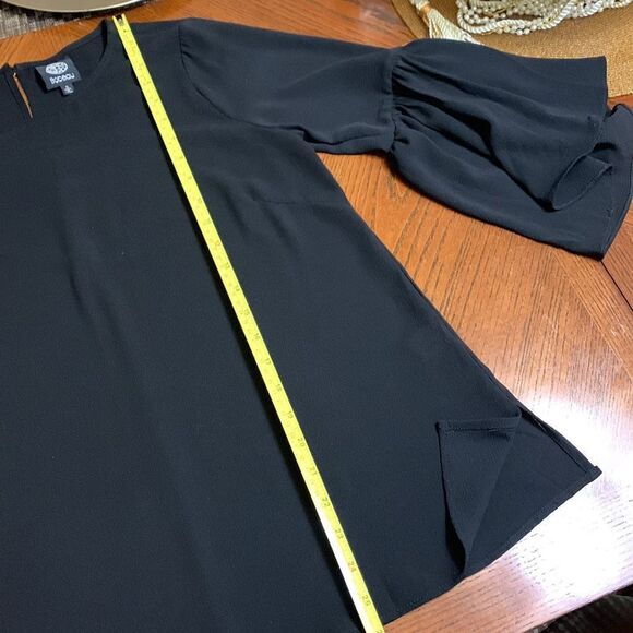 BOBEAU Blouse pullover keyhole back closure 3/4 sleeves with ruching women’s S - Picture 9 of 12